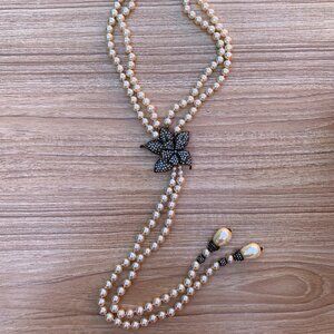 Heidi Daus Pearl Lariat Necklace